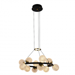 PENDENTE SPIRIT DOURADO / PRETO E TRANSPARENTE (D)60CM (A)15CM 12X3W 3000K 2160LM LED