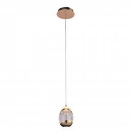 PENDENTE GUTE DOURADO E TRANSPARENTE (D)9CM (A)14CM 1X4,8W 3000K 288LM LED