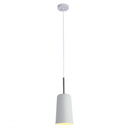 PENDENTE BOT BRANCO E NICKEL (D)13,6CM (A)38CM 1X40W E27