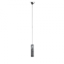 PENDENTE SONATA D 6CM X 21CM  1XG4 220V CROMADO E TRANSP