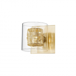 ARANDELA RAVEL FRENCH GOLD E TRANSPERENTE (C)15CM (L)13CM (A)13CM 1XG9 40W - HO110AG