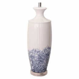 BASE PARA ABAJUR ARTISANO CROMADO E AZUL (D)24CM (A)44CM  1XE27 40W