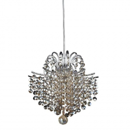 PENDENTE FIORE CROMADO E AMBAR (D)16CM (A)18CM  1XG9 40W