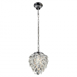 PENDENTE NUT CROMADO E TRANSPARENTE (D)23CM (A)28CM 2XG9 80W - HU2173