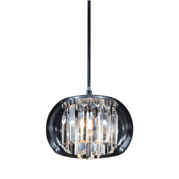PENDENTE SOHO CROMADO E TRANSPARENTE (D)22CM (A)12CM 1XG9 25W - HU6422P