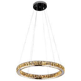 PENDENTE AURA PICCOLA CROMADO E TRANSPARENTE (D)60CM (A)5.5CM 1X24W 3000K 1320LM - ID010C