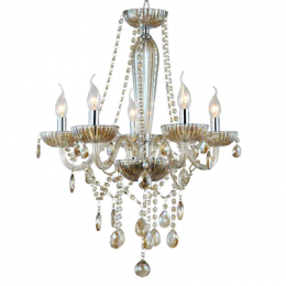 Lustre Anjou Cromado e Champagne (d)58cm (a)63cm 5xe14 200w - JF015A