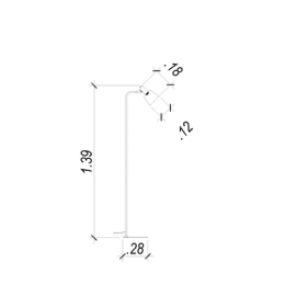 Coluna Pipe Dourado E Branco (D)12Cm (A)139Cm 1Xe14 40W - ME003W