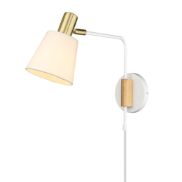 Arandela Pipe Dourado E Branco (D)12Cm (A)31Cm 1Xe14 40W - ME005W
