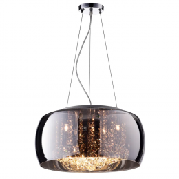 PENDENTE / PLAFON SOHO CROMADO E TRANSPARENTE (D)60CM (A)28CM 9XG9 225W - PD006CR