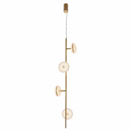 PENDENTE DENDÊ DOURADO E TRANSPARENTE (C)28CM (L)28CM (A)122.5CM  4X13W 3000K 41