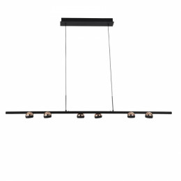 PENDENTE OTO PRETO E ROSE GOLD (C)140CM (L)10CM (A)6CM  6X5W 3000K 3100LM LED
