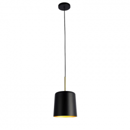 PENDENTE BOT PRETO E DOURADO (D)20CM (A)35CM  1X40W   E27