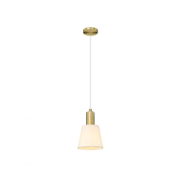 PENDENTE PIPE DOURADO E BRANCO (D)12CM (A)19.5CM  1XE14 40W