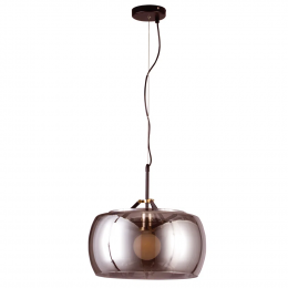 PENDENTE NOBU D 40CM X 31CM 1 X A60 40W PRETO / DOURADO E FUME - RE004BS