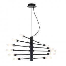 PENDENTE NEO PRETO E BRANCO (C)86CM (L)60CM (A)32CM 12XG9 300W - RE017S