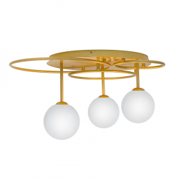 PLAFON DE SOBREPOR LINDO DOURADO E BRANCO (D)60CM (A)32CM 3XG9 75W - TR006