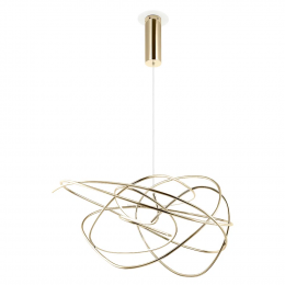 PENDENTE NINHO DOURADO E BRANCO (D)62CM 1X36W 3000K 2880LM - WD017L