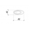 PLAFON DE SOBREPOR LOOP CROMADO E BRANCO (D)62 + 42CM (A)5.2CM 1X60W 3000K 1500LM - HM008CR