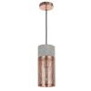 PENDENTE TELINHA D 12CM X 28CM 1XE27 127V / 220V CINZA E COBRE - CI016B - 1