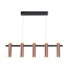 PENDENTE TUBI COBRE E PRETO (C)78CM (L)4CM (A)20CM 5X7W 3000K 2600LM - CD002S - 2