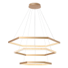 PENDENTE HEX DOURADO E TRANSPARENTE (D)60 + 80 + 100CM (A)3,5CM 3X3+4+5W 3000K 5550LM LED - 2
