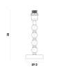 BASE PARA ABAJUR LIT CROMADO E TRANSPARENTE (D)12CM (A)32,5CM 1X40W E27 - 1