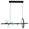 PENDENTE VERSUS PRETO E TRANSPARENTE (C)9CM (L)28CM (A)3CM 7X7W + 15W 3000K 420LM G9+LED - 1