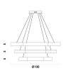 PENDENTE HEX DOURADO E TRANSPARENTE (D)60 + 80 + 100CM (A)3,5CM 3X3+4+5W 3000K 5550LM LED - 1