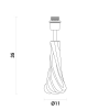 BASE PARA ABAJUR MURANO CROMADO E FUME (D)11CM (A)35CM 1X40W E27 - 1