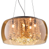 P - PENDENTE / PLAFON SOHO CROMADO TRANSP E AMBAR (D)50CM (A)28CM 6XG9 150W - PD001AM - 2
