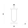 BASE PARA ABAJUR TASA NICKEL (C)2CM (L)13CM (A)55CM 1X40W E27 - 1