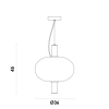PENDENTE KIRA DOURADO E TRANSPARENTE (D)36CM (A)45CM 1X1W 3000K 300LM LED - 1