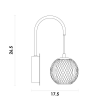 ARANDELA LUCE DOURADO / PRETO E TRANSPARENTE (C)18CM (L)12CM (A)27CM 1X4,2W 3000K 252LM LED - 2