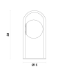 ABAJUR PLOC PRETO E BRANCO (D)15,5CM (A)31,5CM 1X4,8W 3000K 288LM LED - 1
