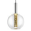 PENDENTE EGEO CROMADO E TRANSPARENTE (D)18CM (A)29CM 1X5W 3000K - HO122 - 1