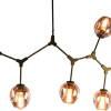 PENDENTE ORBE DOURADO E CHAMPAGNE (C)100CM (L)40CM (A)95CM 7XE27 280W - KY001MG - 3