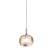 PENDENTE SOHO CROMADO E TRANSPARENTE E AMBAR (D)16CM (A)13CM 1XG9 25W - HO7613AM - 2