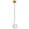 PENDENTE VIVA DOURADO E BRANCO (D)16CM (A)45CM 1XE27 BOLINHA 5W - SQ006 - 3
