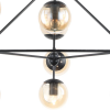 PENDENTE ORBE PRETO E CHAMPANHE (D)100CM (A)78CM 10XE27 BOLINHA 400W - OP056 - 2