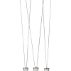PENDENTE ÁGUA NICKEL E TRANSPARENTE E BRANCO (D)40CM (A)38.5CM 3X7W 3000K 9 - RE015M - 2