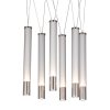 PENDENTE AGUA NICKEL E TRANSPARENTE E BRANCO (D)60CM (A)38.5CM 6X7W 3000K 2040LM - RE015L - 3
