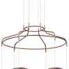 PENDENTE CORDEL DOURADO E BRANCO (C)60CM (L)60CM (A)13CM 6X5W + 6X2W 2700K - CD008 - 2