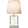 BASE PARA ABAJUR LITHOS BRANCO E NICKEL (C)22CM (L)12CM (A)39CM 1X40W E27 - 2