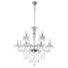 LUSTRE ANJOU CROMADO E TRANSPARENTE (D)82CM (A)79CM 12XE14 480W - JF112C - 1
