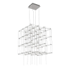 PENDENTE SKY CROMADO E TRANSPARENTE (C)58CM (L)55CM (A)58CM 64X0.2W 3000K 1024LM - JJ007 - 1