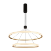 PENDENTE MERIDIANO PRETO E DOURADO (D)80 + 60CM (A)3.5CM 1X125W 3000K 4200LM LED - 2