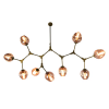 PENDENTE ORBE DOURADO E CHAMPAGNE (C)150CM (L)40CM (A)95CM 9XE27 360W - KY001LG - 3
