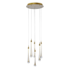PENDENTE GOCCIA DOURADO E TRANSPARENTE (D)40CM (A)41CM 6X3W 3000K 960LM - OC002L - 1