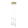 PENDENTE GOCCIA DOURADO E TRANSPARENTE (D)30CM (A)41CM 3X3W 3000K 480LM - OC002M - 1